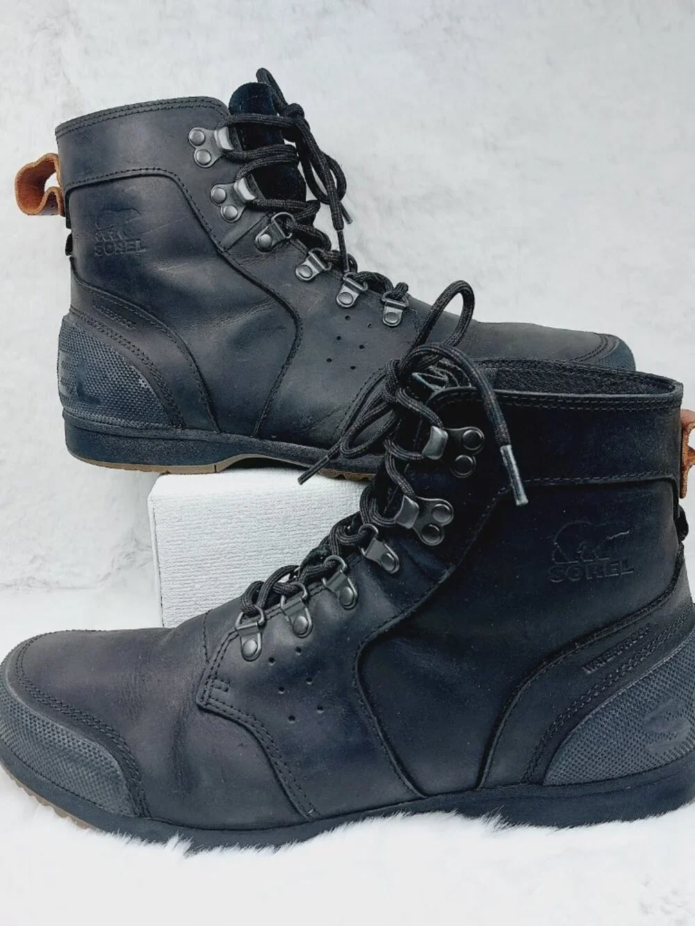 Sorel Men's Black Ankeny Leather Lace-Up Mid Trail Ankle Hiking Boots Size 11.5